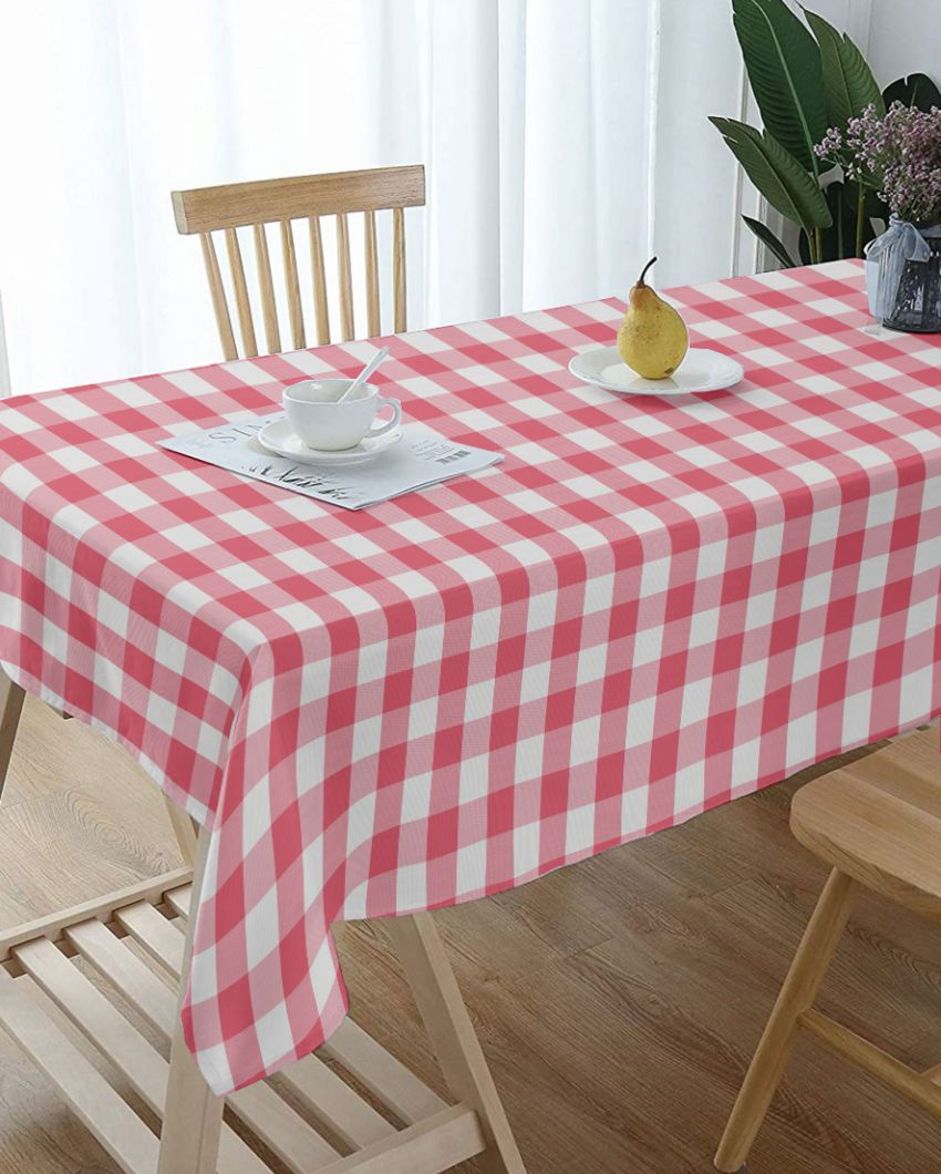 Buffalo Checks Center Cotton Table Cover | 36X60 inches Pink