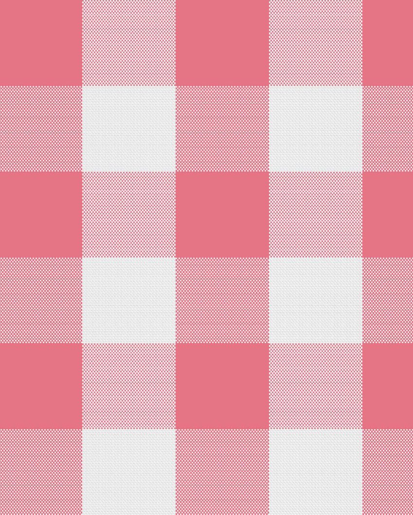 Buffalo Checks Center Cotton Table Cover | 36X60 inches Pink