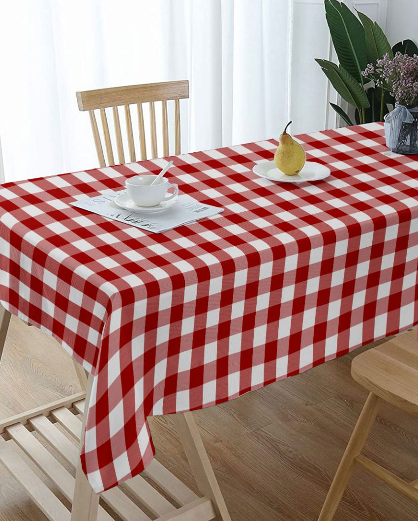 Buffalo Checks Center Cotton Table Cover | 36X60 inches Red