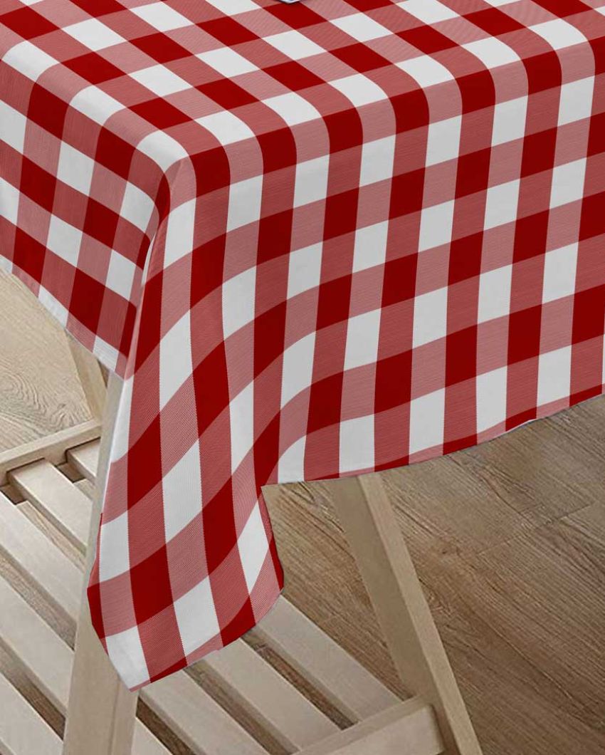 Buffalo Checks Center Cotton Table Cover | 36X60 inches Red