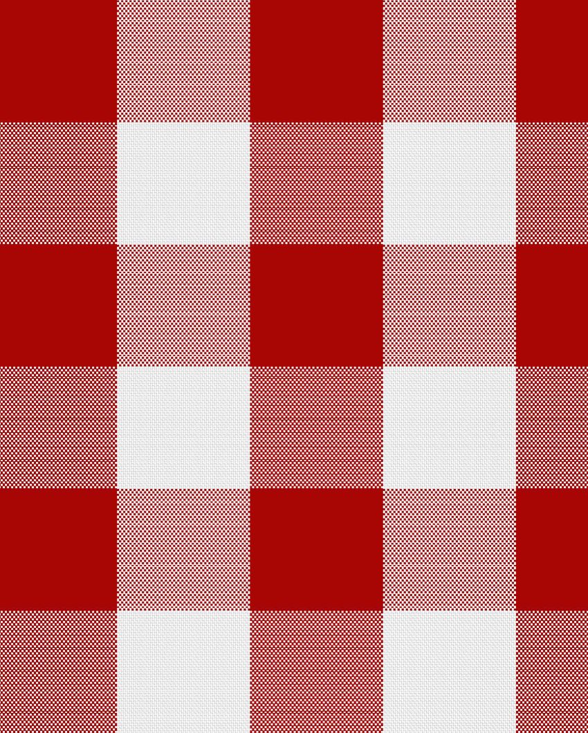 Buffalo Checks Center Cotton Table Cover | 36X60 inches Red