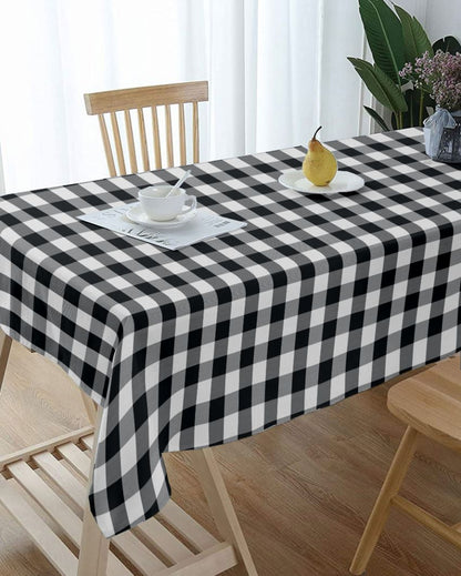 Buffalo Checks Center Cotton Table Cover | 36X60 inches Black