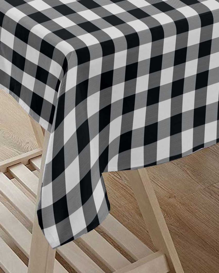 Buffalo Checks Center Cotton Table Cover | 36X60 inches Black