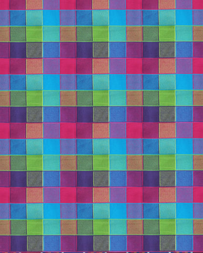 Multi Checks Center Cotton Table Cover | 36X60 inches Multicolor