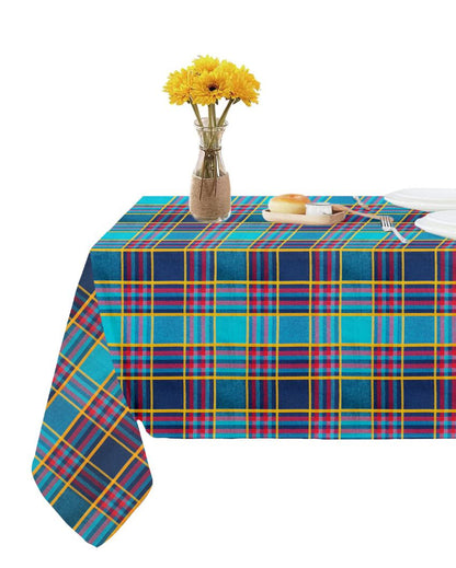 Multi Checks Center Cotton Table Cover | 36X60 inches Green