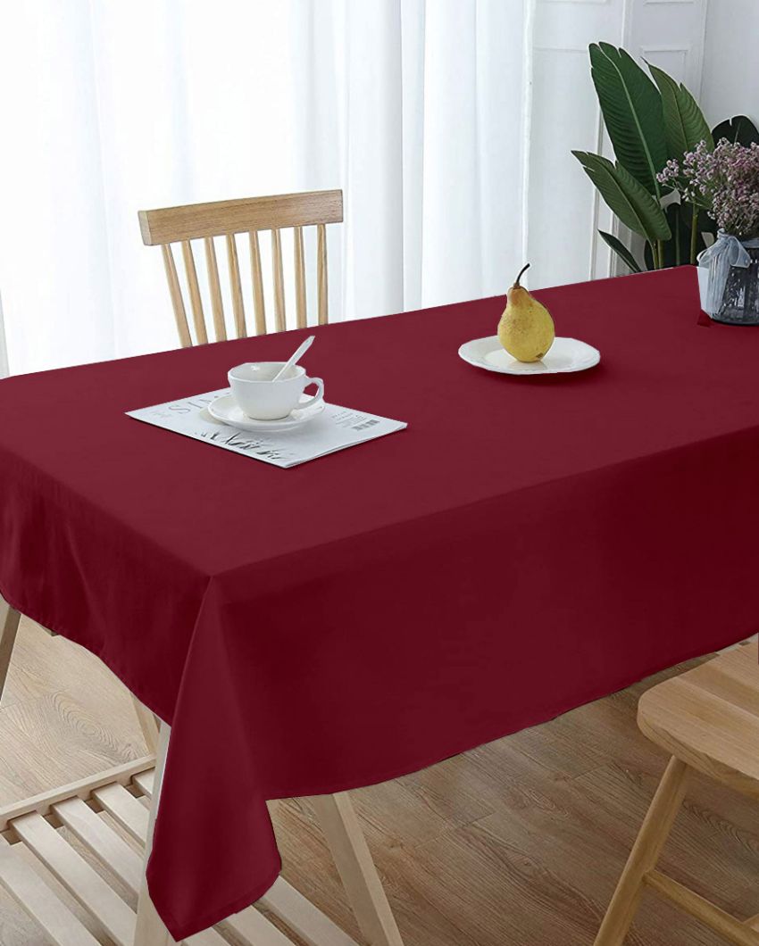 Beautiful Plain Center Cotton Table Cover | 36X60 inches Maroon