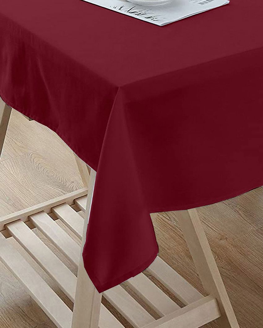 Beautiful Plain Center Cotton Table Cover | 36X60 inches Maroon