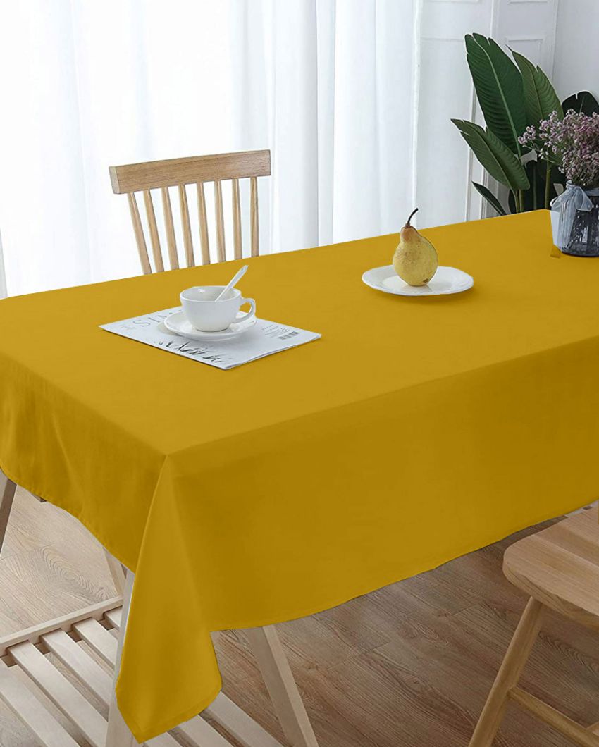 Beautiful Plain Center Cotton Table Cover | 36X60 inches Yellow