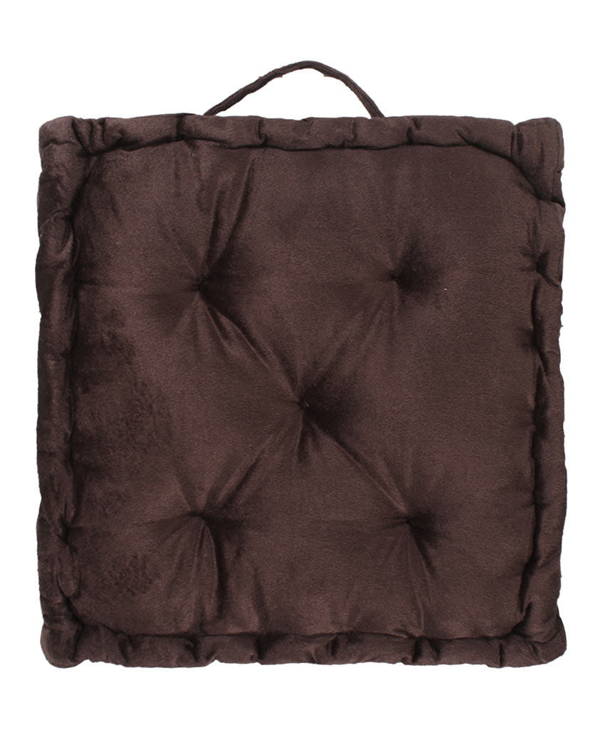Solid Velvet Filled Floor Cushion | 16x16 inches