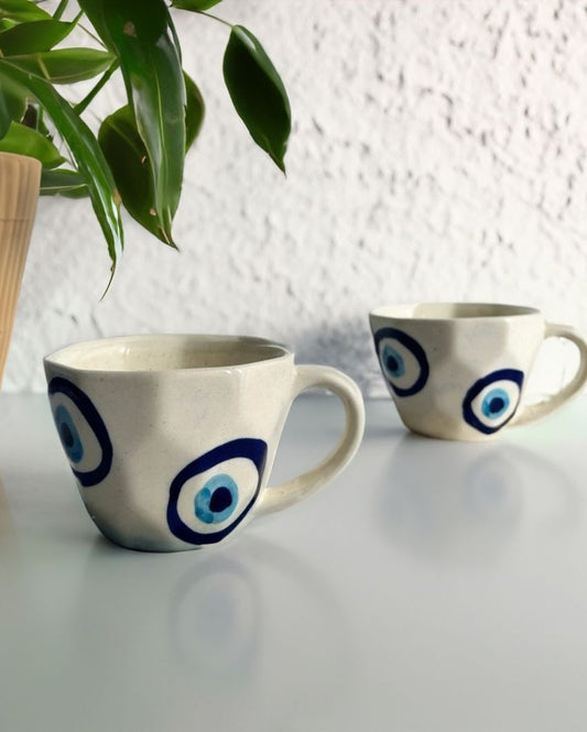 Evil Eye Ceramic Mugs | Set Of 2