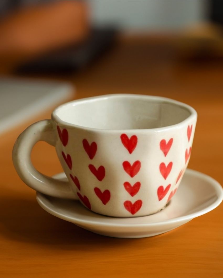 Heart Ceramic Mugs | Set Of 2