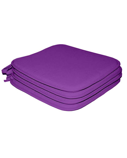 Soft & Comfortable Reversible Tie Up Cushion Pads For Chairs | Multiple Colors | Set Of 4 | 15 x 15 Inches