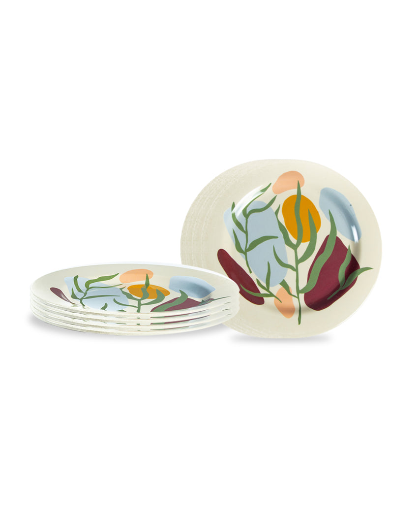 Green Floral Non Toxic Eco Friendly Bamboo Dinner Set | Pack of 18