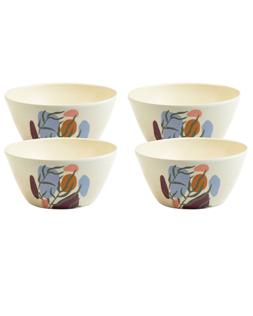 Green Floral Non Toxic Eco Friendly Bamboo Dinner Set | Pack of 18