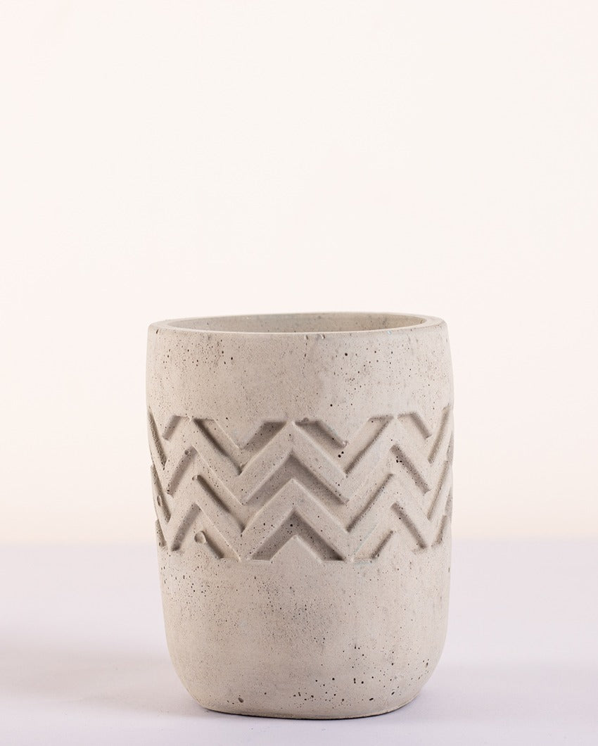 Sleek Practical Form Chevro Concrete Planter | 4 x 4 x 4 inches