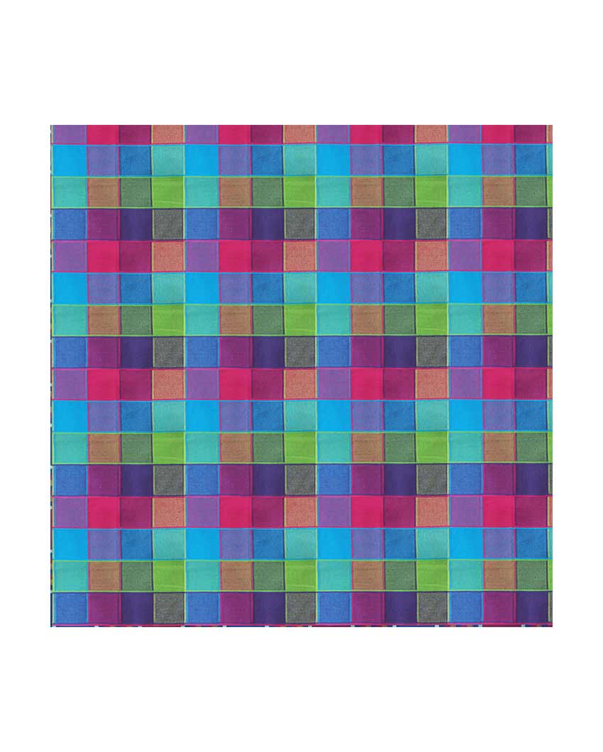 Multicolor Cotton Checks Design Dining Table Mat | Set Of 6 | 19 X 13 Inches