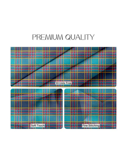 Colorful Checks Design Cotton Dining Table Mat | Set Of 6 | 19 X 13 Inches