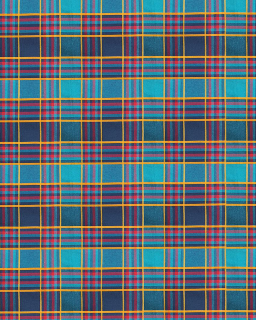 Colorful Checks Design Cotton Dining Table Mat | Set Of 6 | 19 X 13 Inches