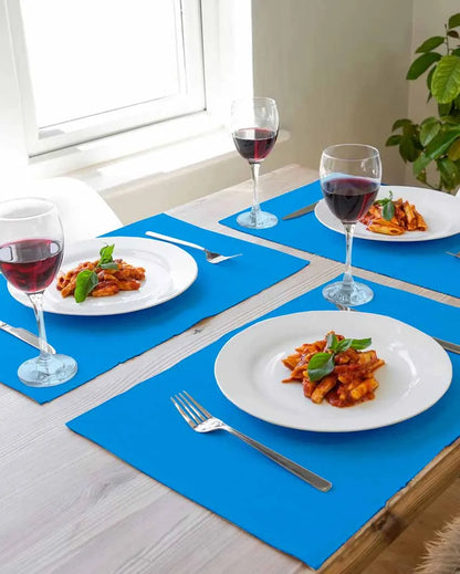 Ribbed Cotton Table Mats For Dining | Set Of 6 | 19 X 13 Inches