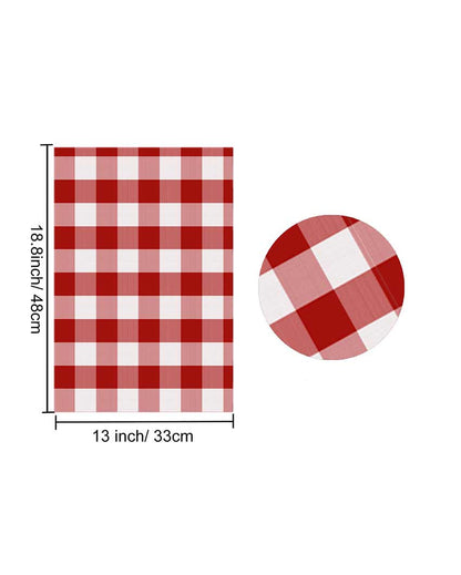 Buffalo Checks Plaid Cotton Place Mats Ribbed Dinning | Set Of  6 | 19 X 13 Inches