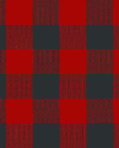 Ribbed Buffalo Checks Cotton 8 Seater Table Runner | 13 X 98 Inches | Single Red & Black