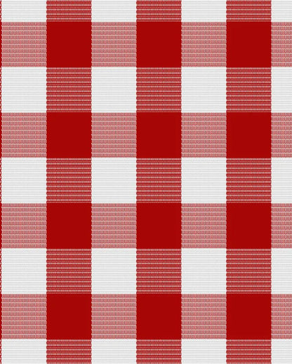 Ribbed Cotton Checks 6 Seater Table Runner | 13X72 inches Red