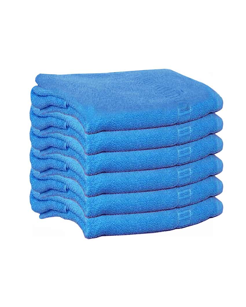Absorbent Weave Plain Hand Towels | Set Of 6 | 13 X 20 inches | 400 GSM