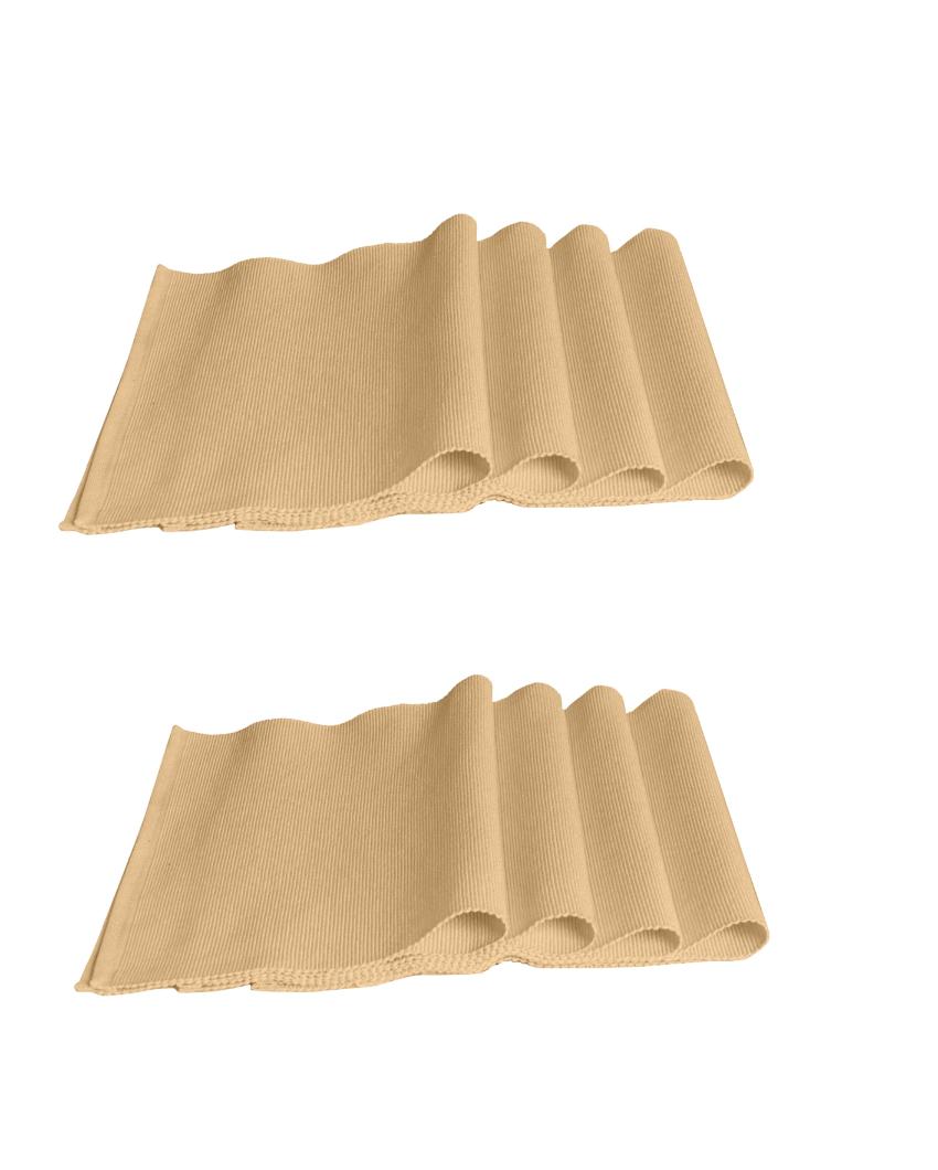 Premium Cotton 8 Seater Table Runner with Placemats Set Beige