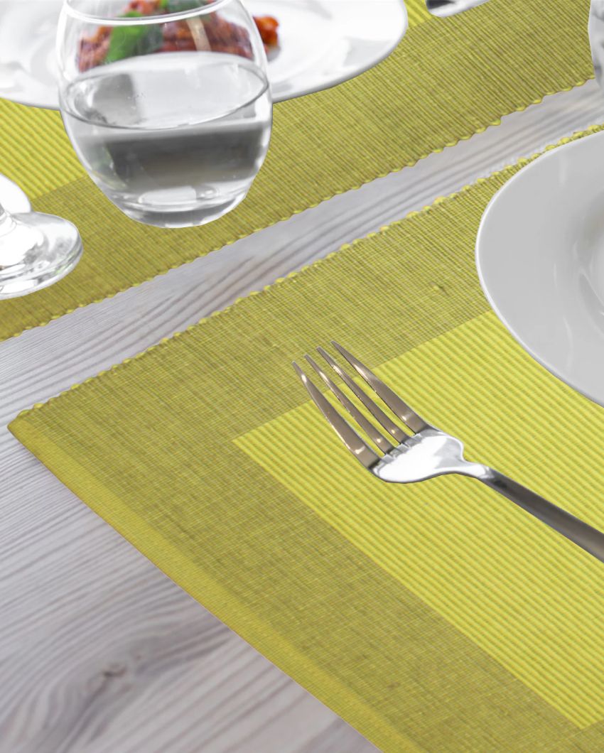 Modest Cotton Table Mats For Dining | Set Of 4 | 19 X 13 Inches