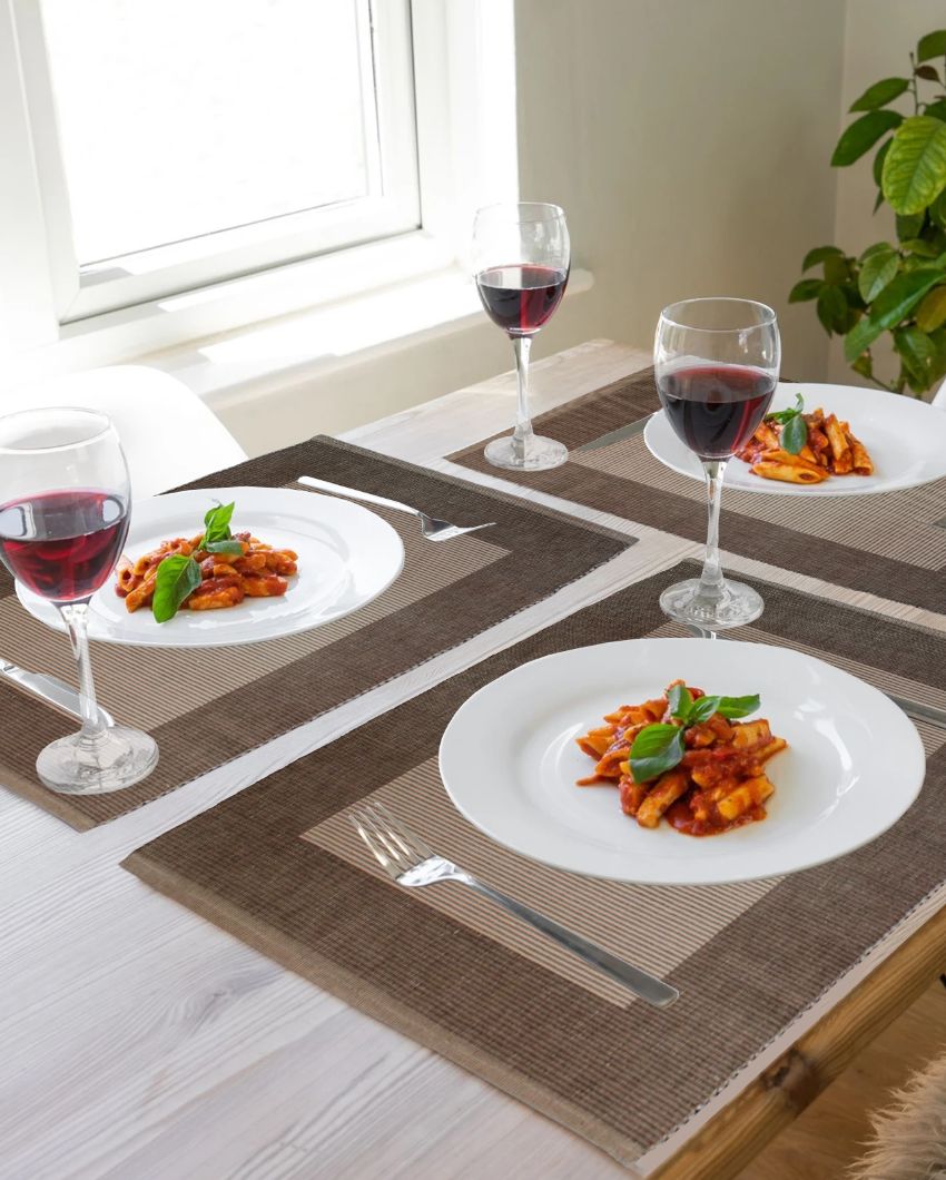 Modest Cotton Table Mats For Dining | Set Of 4 | 19 X 13 Inches