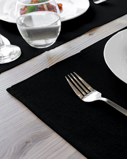 Minimalist Plain Cotton Table Mat For Dining | Set Of 4 | 19 X 13 Inch