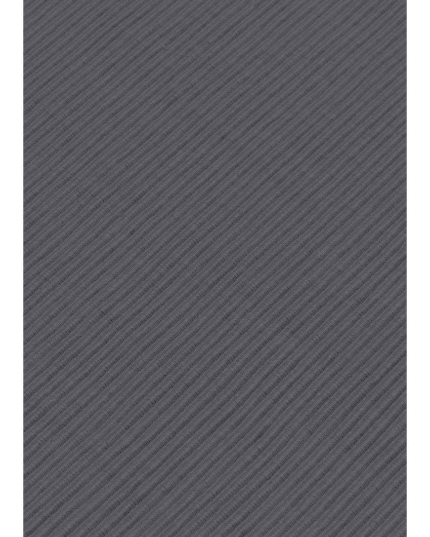 Decorative RIbbed Cotton 6 Seater Table Runner | 13 X 71 Inches | Single Grey