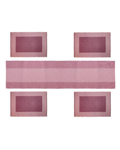 Ribbed Cotton Table Runner & Placemats Sets Lilac
