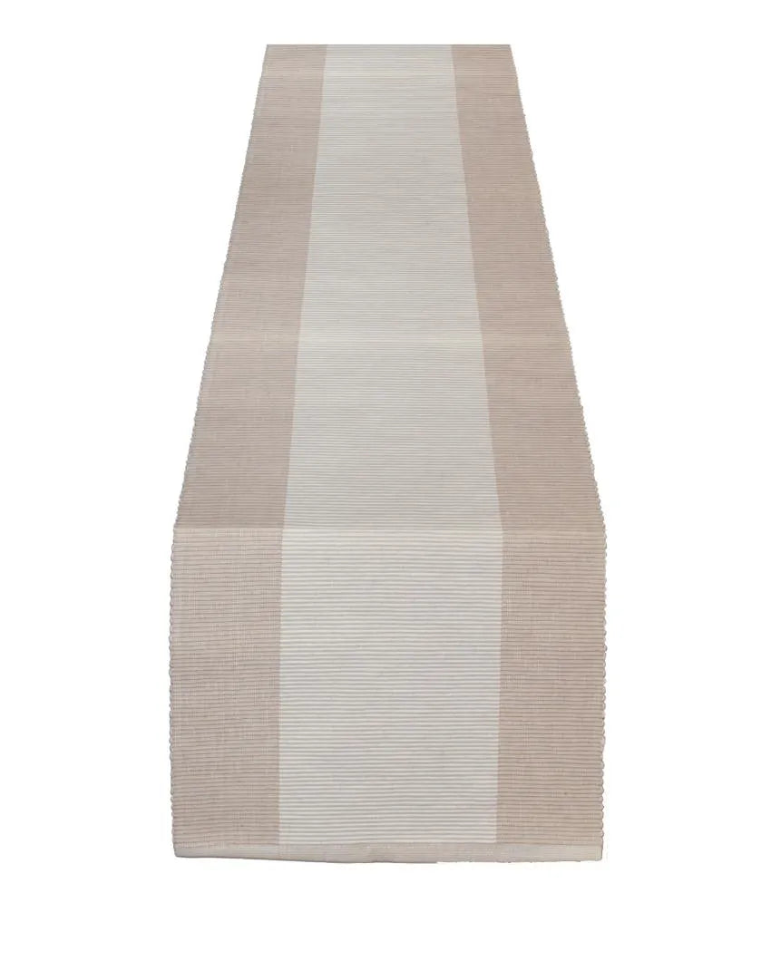 Center 4 Seater Dining Cotton Table Runner | 13 X 51 Inches | Single Cream