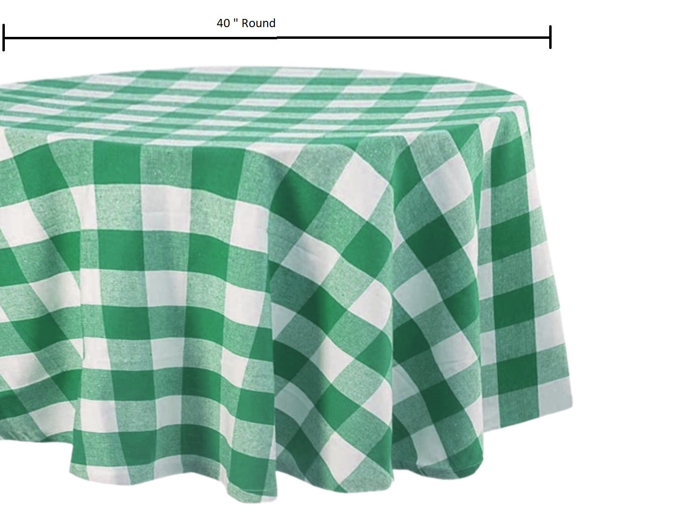 Posh Buffalo Checks Round Cotton 2 Seater Table Cover | 40X40 inches Green