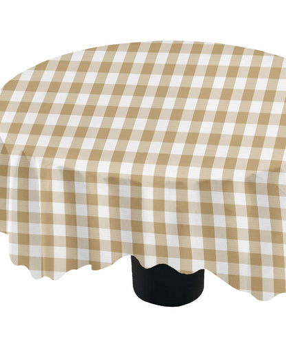 Haute Buffalo Checks Round 6 Seater Table Cover | 60X60 inches