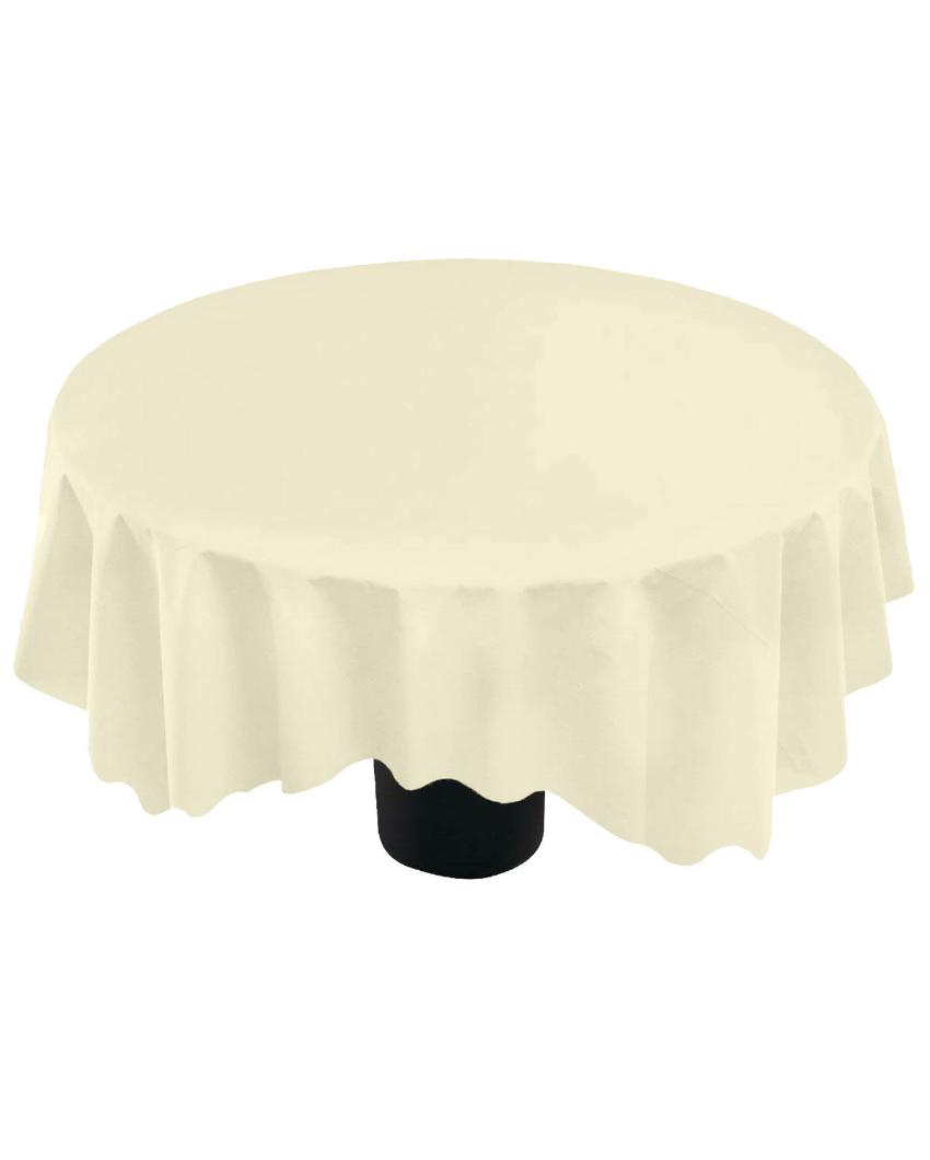 Magnificent Plain Round Cotton 4 Seater Table Cover | 60X60 inches Beige