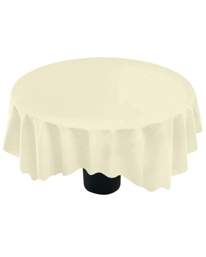 Magnificent Plain Round Cotton 4 Seater Table Cover | 60X60 inches Beige