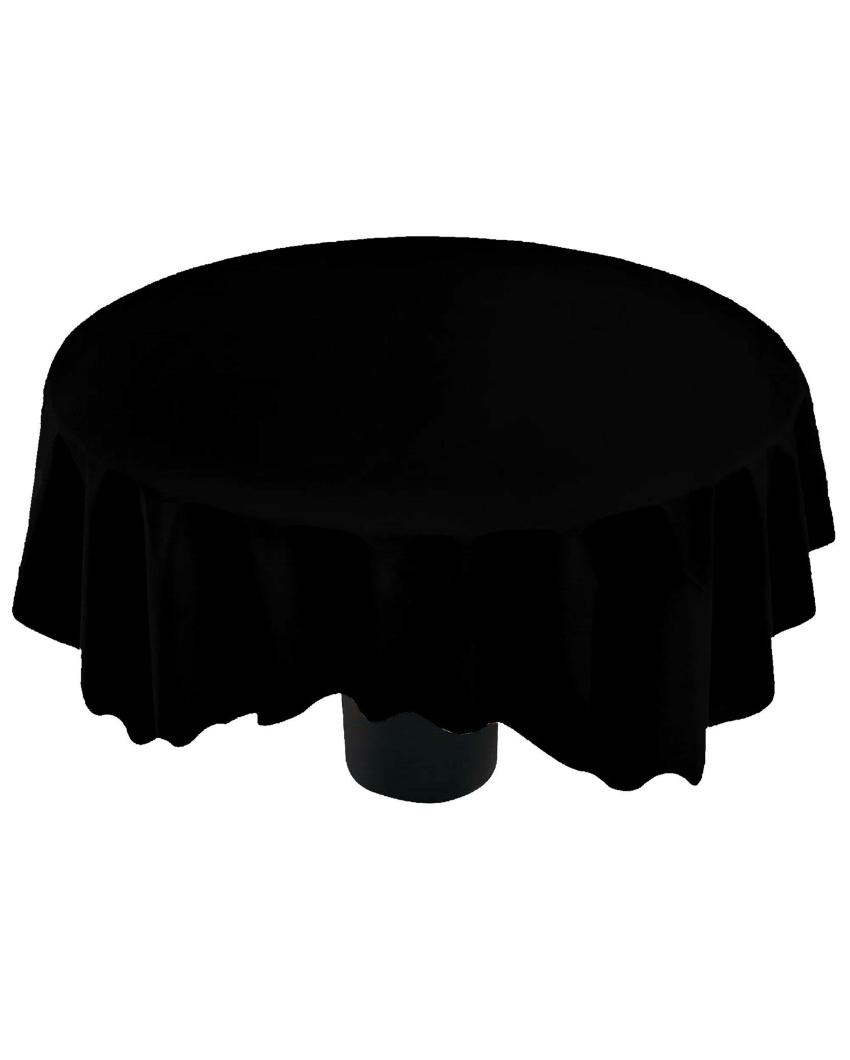 Magnificent Plain Round Cotton 4 Seater Table Cover | 60X60 inches Black