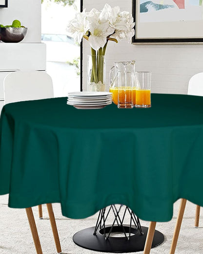 Magnificent Plain Round Cotton 4 Seater Table Cover | 60X60 inches Green