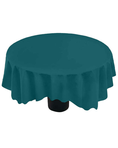 Magnificent Plain Round Cotton 4 Seater Table Cover | 60X60 inches Green