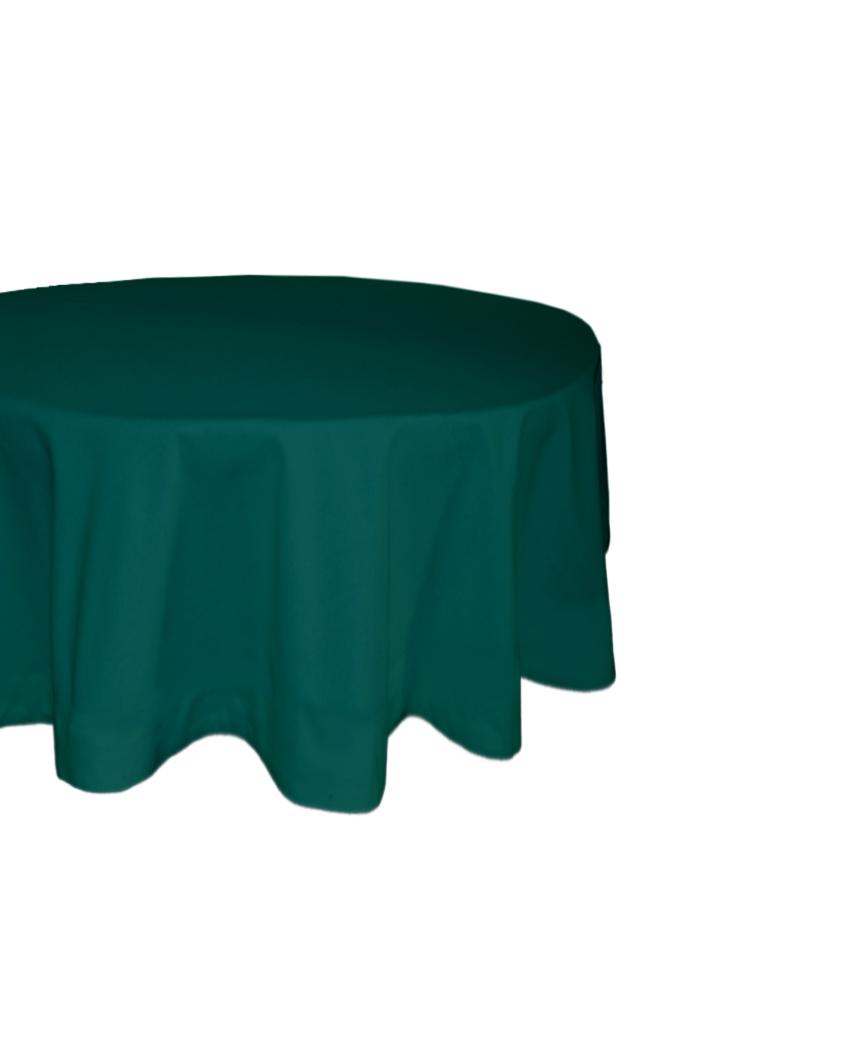 Magnificent Plain Round Cotton 4 Seater Table Cover | 60X60 inches Green