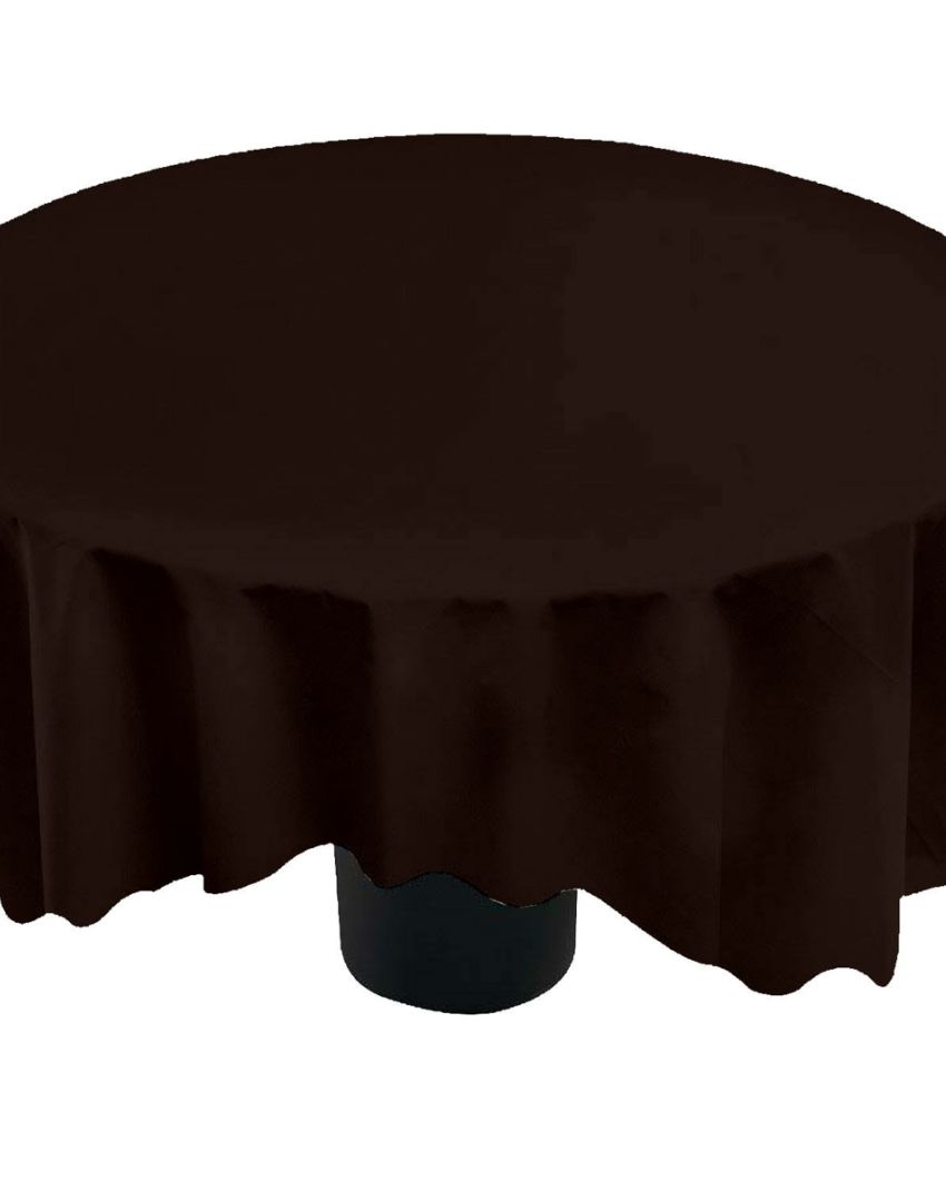 Magnificent Plain Round Cotton 4 Seater Table Cover | 60X60 inches Brown