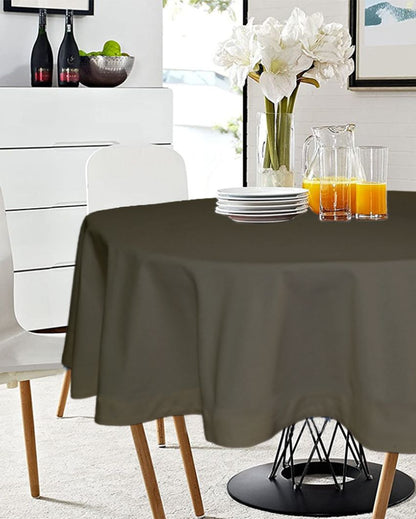 Magnificent Plain Round Cotton 4 Seater Table Cover | 60X60 inches Grey