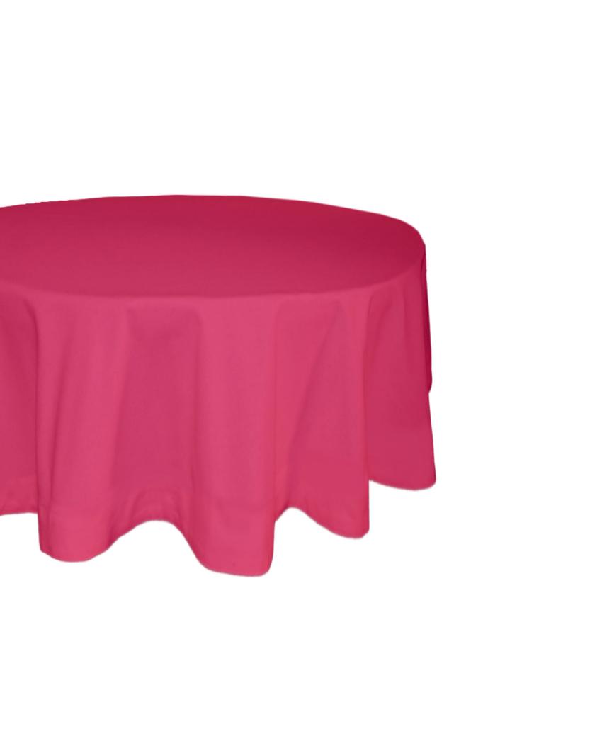 Majestic Plain Round Cotton 4 Seater Table Cover | 60X60 inches Pink