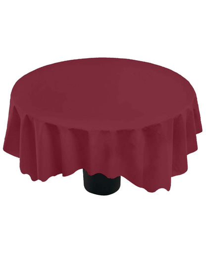 Majestic Plain Round Cotton 4 Seater Table Cover | 60X60 inches Maroon