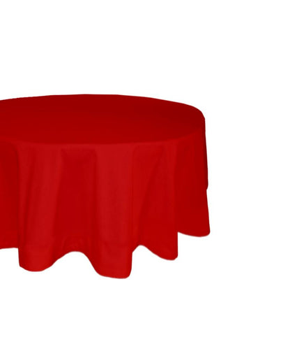 Majestic Plain Round Cotton 4 Seater Table Cover | 60X60 inches Red