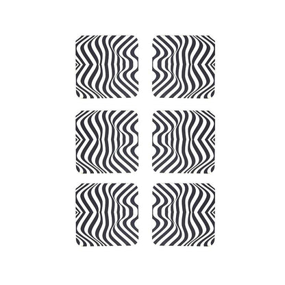 Black & White Print Reversible Coasters 3.7 Inches | Set of 6 Default Title