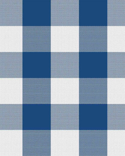 Buffalo Checks Crochet 6 Seater Cotton Table Runner | 13 X 72 Inches | Single Blue