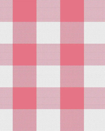 Buffalo Checks Crochet 6 Seater Cotton Table Runner | 13 X 72 Inches | Single Pink